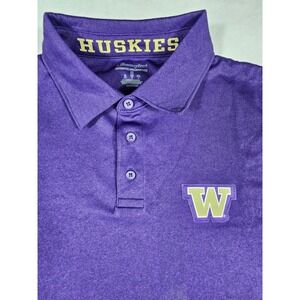 Champion Washington Huskies Men Purple Polo Shirt Medium NCAA University CBMEC2Y